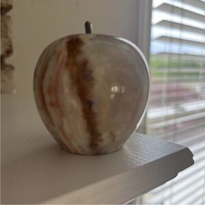 Apple Marble Vintage Paperweight 2" Brass Stem